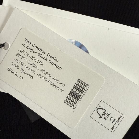 Fax Copy Express Cowboy Denim Jeans Women Medium Black Super Stretch Bootcut NEW - Picture 7 of 15